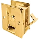 Slide-Co 161495 Pocket Door Privacy Lock with Pull, Polished Brass by Slide-Co