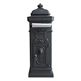 ポスト 郵便受け レトロ スタンド ブラック【幅35.5×奥行33.5×高101.5cm】 INK-1501028H