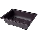 アイリスオーヤマ 鉢 盆栽鉢 角型 8号 こげ茶