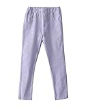 Plus Nao(プラスナオ) 子供用 レギンス レギパン ウエストゴム ロングパンツ シンプル 無地 男の子 女の子 キッズ ジュニア 110 120 130 14 110 パープル