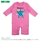 BabyChips Peace(名入れ長袖ベビーロンパース) 80 ピンク