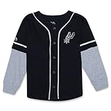 NBA Boys長袖カフスボタンダウンスポーツチームアスレチックVネックTシャツ L