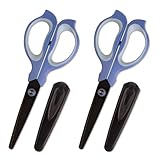 プラス はさみ フィットカットイージーグリップ フッ素 ベタつかない 2本 ブルー