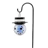 SNOWMAN SOLAR LIGHT WITH CRACKLED GLASS & SHEPHERDS HOOK by Nantucket
