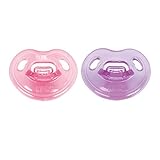 NUK Newborn 100% Silicone Girl Orthodontic Pacifier in Assorted Colors and Styles, 0-3 Months by NUK