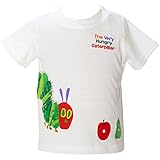 2017年 夏物 はらぺこあおむし 天竺 つなぎ柄 半袖Ｔシャツ THE WORLD OF ERIC CARLE オフホワイト◇80cm