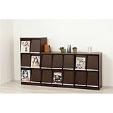 ディスプレイラック/マガジンラック 幅59cm×奥行40cm ブラウン 【組立】 ds-724491