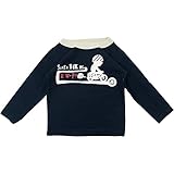 (日本製) P.FIELD(ピー・フィールド) スラブ天竺オートバイPt長袖Tシャツ 120cm /ネイビー NO.FI-P27604
