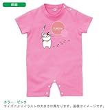 BabyChips 猫_赤(名入れ半袖ベビーロンパース) 80 ピンク