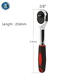 1ピースcr-v柔軟なラチェットレンチ3/8 "アレンキー長調節可能な72歯ラチェットスパナレンチハンドツール