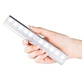 wonninek充電式クローゼットライト、アップグレード10 LED磁気モーションセンサーナイトライト充電式バッテリー付き、スティックオンのキャビネット、クローゼット、壁 1703038