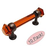 Cosmas 6393orb-a Oil Rubbed Bronze with AmberガラスキャビネットカップPull – 3 "穴中心 – 10パック