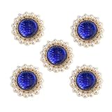 デコパーツ ビジュー パール【ブルー】青 5個入り 光沢 ジュエリー【25mm】ハンドメイド DIY 手芸 おしゃれ 可愛い きらきらぷんぷん丸 BJU-018