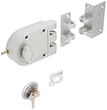 ガードセキュリティHeavy Duty Jimmy Proofデッドボルトドアロック、シルバー、単一円柱withキーエントリ# 44861