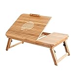 ベッドテーブル 折りたたみテーブル 折りたたみデスク 折り畳みテーブル 竹のノートブックコンピューターデスクベッド寮の怠Laな小さなテーブル折りたたみ式デスク ZHAOYONGLI (Color : Bamboo color, Size :