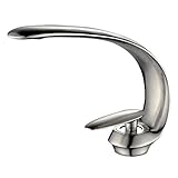 Wovier Brushed Nickel Bathroom Sink Faucet,Single Handle Single Hole Vessel Lavatory Faucet,Basin Mi