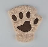 Excellent.advanced? 冬の女性かわいい猫の爪足ぬいぐるみミトン ショート手袋指なし手袋半指