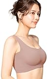 [バンビウォーター] ナイトブラ シームレス ブラジャー ノンワイヤー セットアップ可能 昼兼用 ノンワイヤーブラ スポーツブラ 脇高 (LL,モーヴグレー)