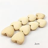 Mamimami Home ウッドハート 2CM ホール付き 天然木製 水滴ビーズ Heart Pendant　授乳おしゃぶり　看護ネックレス　歯固めガラガラ　メイキング用　50個「FDA認可済」「 