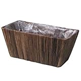 定番バスケット　ロータスステムカゴ　4寸連鉢角タイプ　鉢カバー　ブラウン　3-1037　Lotus stem