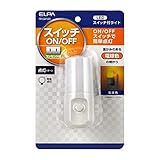 ELPA エルパ LEDスイッチ付ライト 電球色 ON/OFFスイッチで簡単点灯 耐トラッキングカバー付 PM-LSW1(AM)