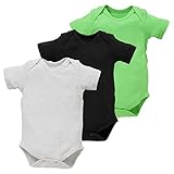 西松屋 [EFD] 3枚組半袖ショルダーロンパース肌着（カラー無地 GR） 【70cm・80cm・90cm・95cm】　70