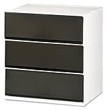 彩 -irodori- チェスト 幅52cm 3段 ダークグレー 簡易組立て式 P523