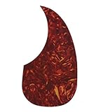 [ASPALAND] 汎用 ギター ピックガード赤褐色べっ甲調 アコースティック フォーク ギター 裏面粘着シール