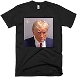 [EVANEM] トランプのマグショット T シャツ,クリエイティブサポーターTシャツ - トランプの顔写真付きソフト大統領 Tシャツ、男性用予約写真ギフトお土産ファン
