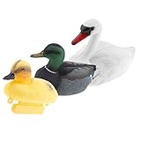 F Fityle スワンデコイ　現実的　フクロウ　庭の装飾　プラスチック　狩猟　釣り　３色　３ピース　耐久性