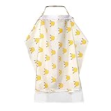 授乳ケープ 授乳カバー　コットン　通気性　ガーゼ　ベビーカー用　蚊屋　二層　多機能 (イエロー)