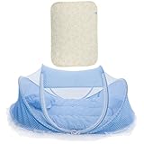 Lovoski 携帯　折り畳み式　ベビー　蚊帳　テント　ベッド　マットレス　枕　鹿柄　コットン　おむつ取替え　パッド　マット