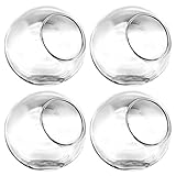 TOPmountain 4個 ラウンドをクリア ガラスの花瓶ハンギングボトル テラリウム水耕容器 ホームテーブルウェディングガーデンの装飾 15cm