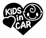 Sticker Shop Haru KIDS ＩＮ CAR ステッカー ハート型Bタイプ 15cm ブラック