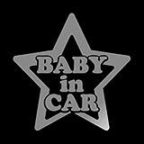 星型 Baby in car カッティングステッカー シルバー 銀