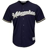 Milwaukee Brewers Youth Cool Base代替チームジャージーネイビー