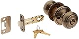 Schlage F51AAND609AND Antique Brass Keyed Entry Andover Keyed Entry F51A Panic Proof Door Knob with 