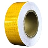 反射テープ リフレクター ゴールド 5cm×3m 1本 ハニカム 高輝度 夜間 防犯 視認性向上 目立つ 車 自転車 ヘルメット 屋外 野外 NYANDELMO ND-0403-R08-GD-5cm×3m