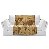 ブランケットウルトラソフトFuzzy 4サイズ！DIANOCHEデザインからby Angelina Vick WhimsicalワールドマップIホームDecor Unique Designer芸術的ス