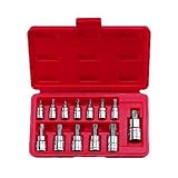 13 Piece改ざん防止スタービットソケットset- 1 / 4インチ、3 / 8インチ、1 / 2 "