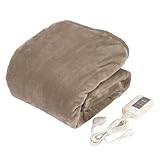 Mofua 電気毛布 洗える 掛け敷兼用 両面フランネル 188×130cm ダニクリーン機能 頭寒足熱配線 グレイジュ MFB551H-H