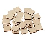 Baosity バスウッド製 正方形 MDF 未完成 空白 木片 DIY クラフト コースター 全3サイズ - 20x20mm （30個入り）