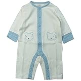 《H29年春物》(日本製) Pample Mousse(パンプルムース) ミニドビー接結動物ワッペン付きカバーオール 60cm /OW NO.DP-71507