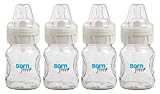 海外直送品Born Free Baby Products Wide Neck Glass Bottle, 5 OZ (Pack of 4)