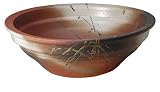 信楽焼 542-04 水流 火色ビードロ反型めだか鉢【サイズ】W475mm×H160mm