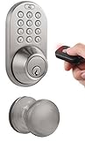 MiLocks XFK-02SN Digital Deadbolt Door Lock and Passage Knob Combo with Keyless Entry via Remote Con