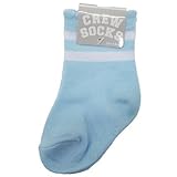 2 LINE[新生児足首靴下]ベビークルーソックス/BLUE WHITE