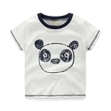 AiGo 半袖ver 2色選べる! やわらかコットン ベアパターン 半袖Tシャツ ストレッチ [並行輸入品]