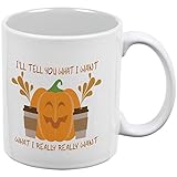 秋What I Really Want Is Pumpkin Spice All Over Coffee Mug OneSize 00173184-WHT-OS