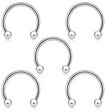 [From da Phactory] フロム ダ ファクトリー サーキュラー バーベル サージカルステンレス 軟骨ピアス ボディピアス5個(14G内径10mmボール3mm 5個)